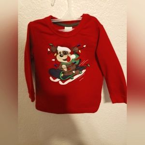 Starting Out Brand-Long sleeve winter themed top size 24 Months-Red